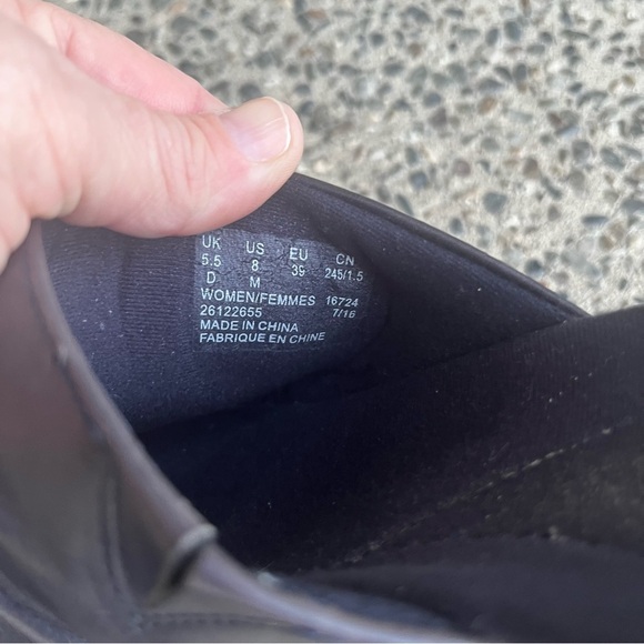 Clarks Collection Soft Cushion Slip On Sandals Women 8 Navy Leather Casual - Picture 8 of 8